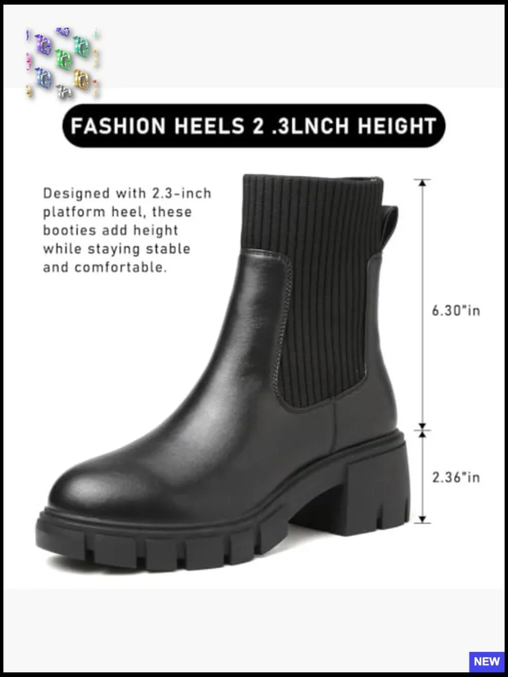 Women Platform Chelsea Boots Chunky Lug Sole Elastic Ankle Booties Fall Fashion